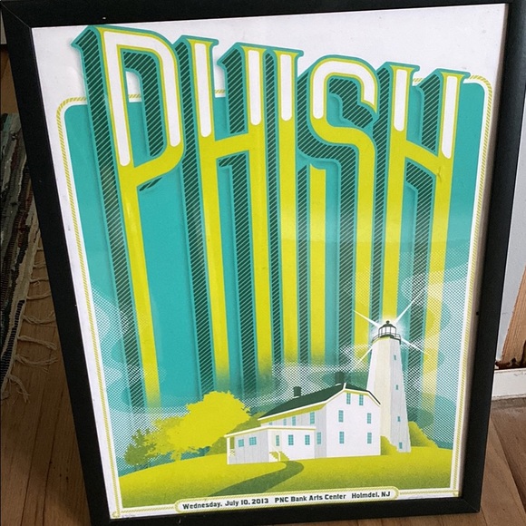 ORIGINAL SIGNED PHISH POSTER FROM NJ CONCERT WITH SANDY HOOK LIGHTHOUSE - Picture 2 of 5